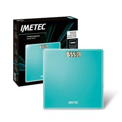 Imetec Precision Es13 200 Pèse-Personne Électronique, Révèle les Moindres Variations de Poids, Jusqu'à 180 Kg, Écran Lcd, Verre Trempé, Vert d’Eau