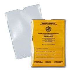 HERMA 5020 Fundas transparentes para carné de vacunación, 25 unidades, funda para carné de vacunación, soporte para tarjetas de identificación para proteger tarjetas de tránsito y tarjetas de crédito,