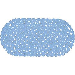 MSV Alfombra para Bañera con Base Antideslizante, PVC, Azul, 44x20x20 cm
