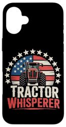 Tractor Whisperer Farmer USA Flag Case for iPhone 16 Plus