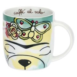 THUN - Mug en porcelaine Teddy x Frida Kahlo - porcelaine - Collection x Frida Kahlo - 300 ml, Ø 8,5 cm, 10,5 cm h
