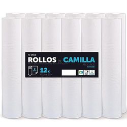 Rotolo per lettino, Rotolo di carta per lettino per procedure mediche, massaggi, trattamenti estetici e termali, Carta per lettino estetico e da massaggio (laminato riciclato 60 cm x 80 m, 12 unità)