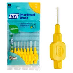 TePe Scovolini interdentali Originali / Spazzolini interdentali di alta qualità con cappuccio, misura ISO 4 (filo 0,7 mm), giallo, 8 pz x confezione