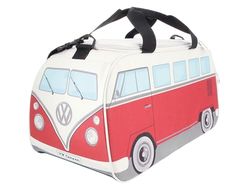 BRISA VW Collection - Volkswagen Hippie Bus T1 Van Borsone per Palestra Vintage con manici e tracolla, Sacca da viaggio con scomparto impermeabile per scarpe, Borsa sportiva, Duffel bag (S/Rosso)