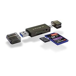 Integral Adattatore per lettore di schede di memoria micro SD e SD con doppia interfaccia USB 3.0 e USB-C di tipo C, fino a 180 MB/s in lettura e 130 MB/s in scrittura, supporta le prestazioni delle