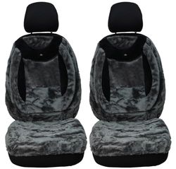 BREMER SITZBEZÜGE Custom Car Seat Covers Compatible with Peugeot 5008 2 Driver & Passenger Set from 2017 / Car Seat Covers Protective Cover Set Car Seat Covers Pack of 2 in Grey Plush