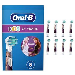 Oral-B Kids 3+ Testine Spazzolino Elettrico Frozen, Confezione da 8 Testine di Ricambio per Spazzolino Elettrico Oral B, Delicato per i Bambini, con Setole Morbide