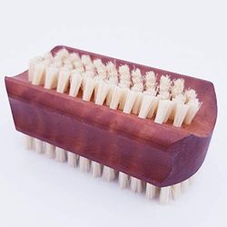Spazzola per unghie e mani - forma classica - realizzata in legno di pero oliato e setole naturali pure, ideale come spazzola lavamani, spazzolino per la pulizia, manicure, unghie, dim.95 x 38 mm