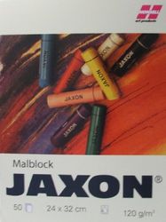 Jaxon Blocco da colorare, 24 x 32 cm, 50 Fogli, 120 g/m², Bianco Puro, Senza acidi, Resistente alla Luce e all'invecchiamento, per gessetti a Olio, Piombo, Colori, Acquerello e pastelli a Cera