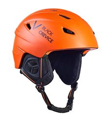 BLACK CREVICE Casque de Ski Streif I Casque de Ski Antichoc Design Sportif différentes Couleurs I Casque de Ski Hommes & Femmes I Casque de Snowboard I Casque (XS, Orange Mat/Noir)