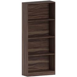 Vida Designs Cambridge 4 Grand Noyer Bibliothèque Étagère Affichage Rangement Bureau Meubles Salon, Bois, Marron, H 140 x L 60 x P 24 Cm