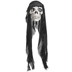 Boland 73043 - Hangende doodshoofd, grootte 100 cm, Creepy Skull, decoratie, hangende decoratie, hanger, Halloween, carnaval, themafeest