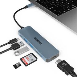 Concentrador Tipo C con Adaptador HDMI 4K, 6 en 1 USB 3.0 HUB multipuerto, Transferencia de Datos rápida, Ultra Slim Data Hub, Compatible con MacBook Pro/Air, Lenovo, XPS, HP