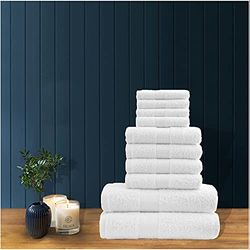 GC GAVENO CAVAILIA Set di asciugamani in 100% cotone ad alta assorbenza, facile da pulire, per bagno, Toronto, bianco