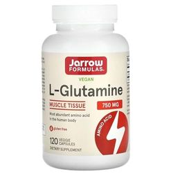 Jarrow Formulas L-Glutamina, 750mg - 120 tabletas, Suplemento para Recuperación Muscular y Sistema Inmunológico