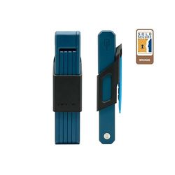 Hiplok Cerradura plegable para bicicleta, color azul, ligera, 85 cm de longitud, barra de 5 mm de grosor, se pliega a 19 cm x 4,2 cm (largo x ancho). 3 llaves incluidas