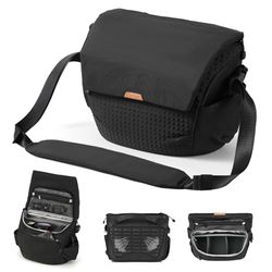 TARION Camera Messenger Bag for Travel - 7L Quick Open Crossbody Camera Sling Pack with Adjustable Shoulder Strap & 2 Removable Dividers Photo Shoulder Bag with Large Capacity for DSLR SLR Thorner