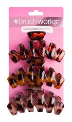 Brushworks Tortoiseshell Claw Clips - 3 Pack