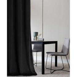 room99 Rideau en Velours avec Passe Tringle Charmy 140 x 260 Largeur x Hauteur, Décoration de fenêtre, Rideau Thermique Isolant Anti Froid et Chaleur pour Salon Noir, 1 pièce