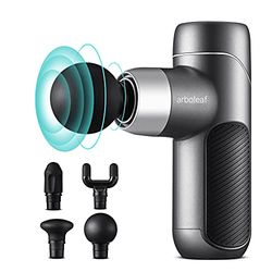 arboleaf Massagepistool, mini-massagepistool, 0,37 kg, klein, licht, pistool met 4 siliconen opzetstukken, 5 snelheden, 3000 tpm, stil spierpistool voor spierontspanning, 2000 mAh, USB C