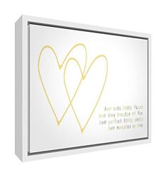 Feel Good Art eco-bedrukt en ingelijst Nursery canvas, solide witte houten lijst (64 x 44 x 3 cm, groot, meerkleurig, tien vingers en tien tenen/twins)