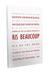 Feel Good Art Ris Beaucoup Toile sur Cadre Mural de Style Moderne/Typographique Rouge/Blanc 30 X 20 cm