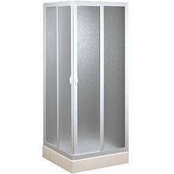 Forte BSE102001 Cabine de duche modelo angular redutível, cor branca, 80 x 80 x 185 cm