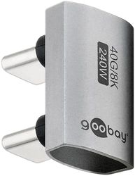 goobay Adaptador USB-C 240W 40 Gbit extensión 180° en Forma de U USB4 (Macho a Macho) / Adaptador USB 4.0 8K@60 Hz, Compatible con Versiones anteriores USB 3.1, USB 2.0, 74446