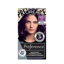 L'Oréal Paris Permanent Hair Colour, Long-Lasting Shine and Intense Colour, For up to 8 Weeks, Preference Vivids (Colorista), Magnetic Plum 3.16, x1 pack