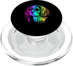 Cavalier King Charles Spaniel DJ Headphones Retro Music Dog PopSockets PopGrip for MagSafe