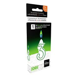 Boxer Gifts Number Shaped Candle 3-Green Flame, One