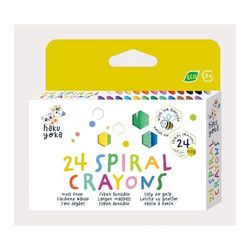 Haku Yoka 6303079 - Juego de lápices de cera en espiral, 24 colores de cera, tizas de colores con anillos de agarre, fácil de agarrar, sin decoloración, ideal para niños a partir de 3 años