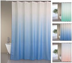 MSV Rideau de Douche Polyester Sugar 180x200Cm Bleu Pastel - Anneaux Inclus