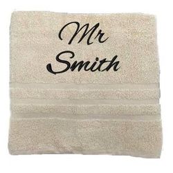 Asciugamano personalizzato con nome splendidamente ricamato Asciugamano da bagno Asciugamano in cotone 100% Asciugamano da bagno con nome (140 x 70 cm, Mr.)