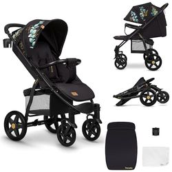 LIONELO ANNET Kinderwagen - Lichtgewicht, met één hand opvouwbaar, verstelbare rug/voetsteun tot ligstand, grote wielen, XXL luifel, voetenzak klamboe, tot 22 kg, veilig comfortabel Kinder Buggy Baby
