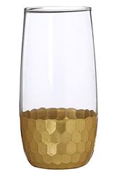 Premier Housewares vastrid High Ball glazen, goud, 7 x 7 x 15 cm, 4 stuks