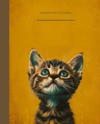 Composition Notebook: A Cute Kitten │ Wide Ruled Lined 110 Pages │ 7.5" X 9.25"