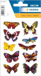 HERMA 3349 Animaux Stickers pour Enfants Papillons (20 Autocollants Papier Pailleté) Autocollants permanents Motif Étiquettes pour filles et garçons Multicolore