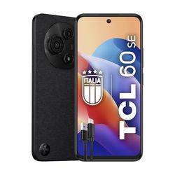 TCL 60 SE, Smartphone 4G, Display 6.7" HD+, RAM 18GB, Memoria 512GB, Fotocamera 50MP con HDR e AI, Batteria 5200mAh, 18W Fast Charge, NFC, Sensore impronta, Nero Ossidiana+ Cavo USB-C Aggiuntivo