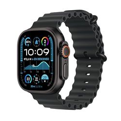 Apple Watch Ultra 2 GPS + Cellular Smartwatch, reloj deportivo con caja de titanio negro resistente de 49 mm y Correa Ocean Negro. Monitor de entreno, GPS de alta precisión y pantalla Retina brillante