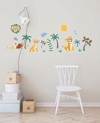 Disney väggtatuering – Lion King Faraway Oasis – storlek 50 x 70 cm, 2 ark – barnrum, väggklistermärke, väggklistermärke