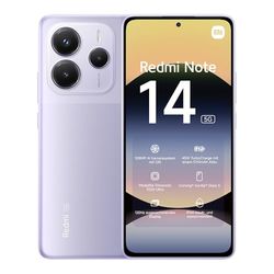 Smartphone Xiaomi Redmi Note 14 5G, 6+128G, Sistema fotografico AI da 108MP, batteria da 5500mAh, display con tecnologia Eye-Care da 120Hz, funzionalità AI (caricabatterie non incluso), Viola