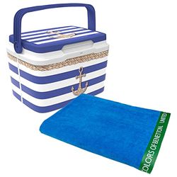 Frigorifero Life Story 5 Litri Classic Navy + Telo mare 90 x 160 cm 380 gsm velluto 100% cotone blu