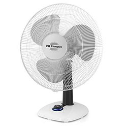Orbegozo TF 0143 - Ventilateur de table, oscillant, 3 vitesses, hélices de 40 cm de diamètre, poignée, 50 W, témoin lumineux à LED, blanc