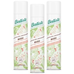 Batiste Shampooing Sec, Nude, Rafraichit les Cheveux et Apporte du Volume, Parfum Frais et Léger, Absorbe Excès de Sebum, Sans Rinçage, 200ml (Lot de 3)