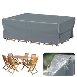Velway Afdekking voor tuinmeubelen, waterdicht, 200 x 160 x 74 cm, winddichte beschermhoes met reflecterende strepen, 600D Oxford meubelsets, afdekking, stofdicht, afdekhoezen voor tuintafel,