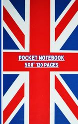 Pocket Notebook: 5x8" 120 pages; edge-to-edge lined paper, personal details page; UK flag cover