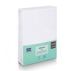 Family Bedding Protetor de colchão impermeável duplo, toalha de tecido ultra macia e extra profunda, super absorvente e lavável na máquina para cama de casal