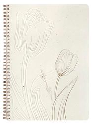 Clairefontaine 813065C Tulip Paper Notebook with Double Spiral DIN A4 21 x 29.7 cm 74 Sheets Dots/Dot Squared Pack of 1