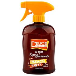 Delice Solaire Beach Party Acqua Solare Super Abbronzante Birra Ambrata, Facilita l'Abbronzatura, Freschezza Immediata, Dermatologicamente Testato - 500 ML